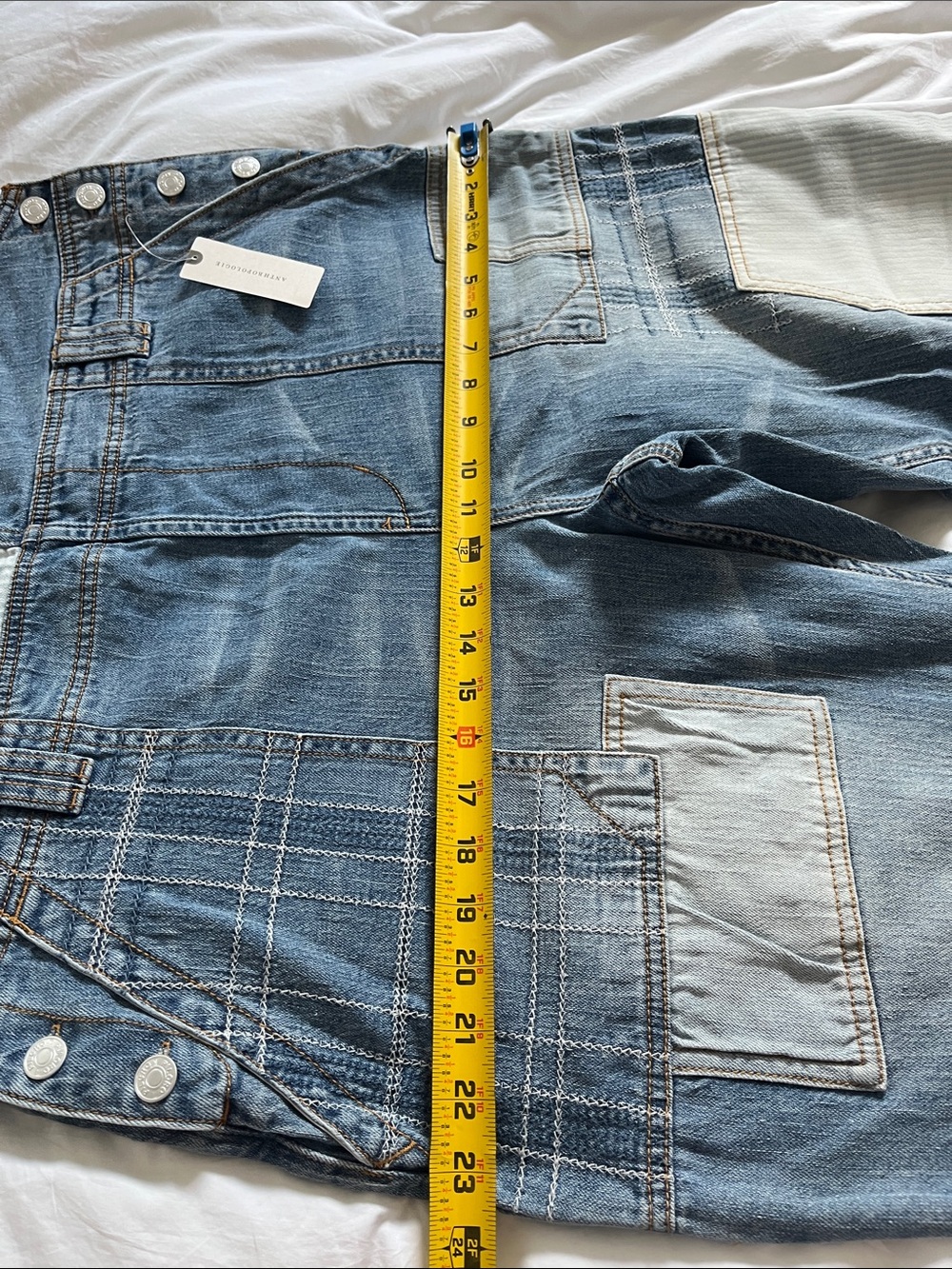 NWT Pilcro The Wanderer Denim Utility Overalls plus size 32 - Picture 15 of 16